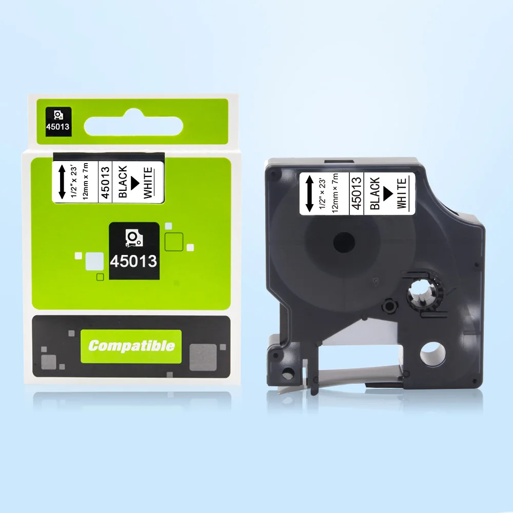 5PK 45013 кассета для DYMO D1 лента этикеток 12 мм черно-белая этикетка LabelManager 280