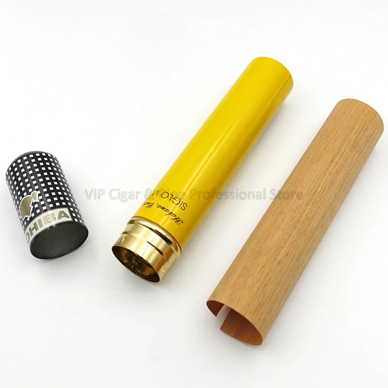 COHIBA гаджет портативный алюминиевый дорожный одиночный футляр для сигарет