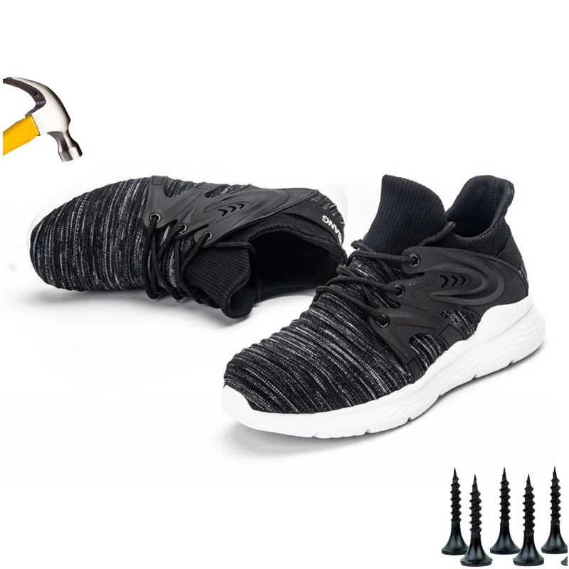 

JUBANG 2020 New Summer Indestructible Work Shoes Men Steel Toe Air Safety Boots Anti-smashing Men Construction Boots Safety Work