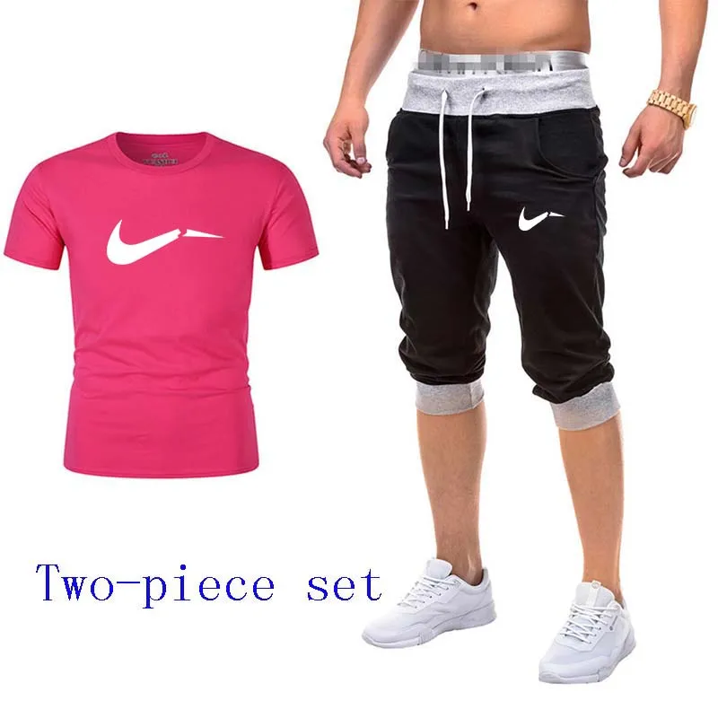 Спортивный костюм для бега фитнеса мужской с короткими рукавами облегающая