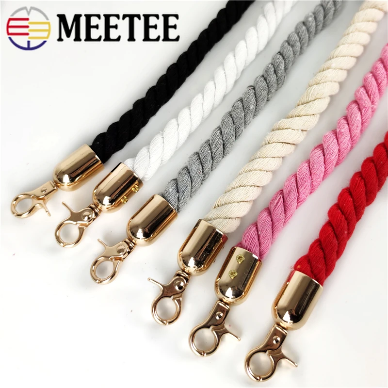 

120cm Meetee Cotton Rope Cords with Buckles Bag Strap for Women Handbag Handles Crossbody Chains Replacement DIY Parts accessory