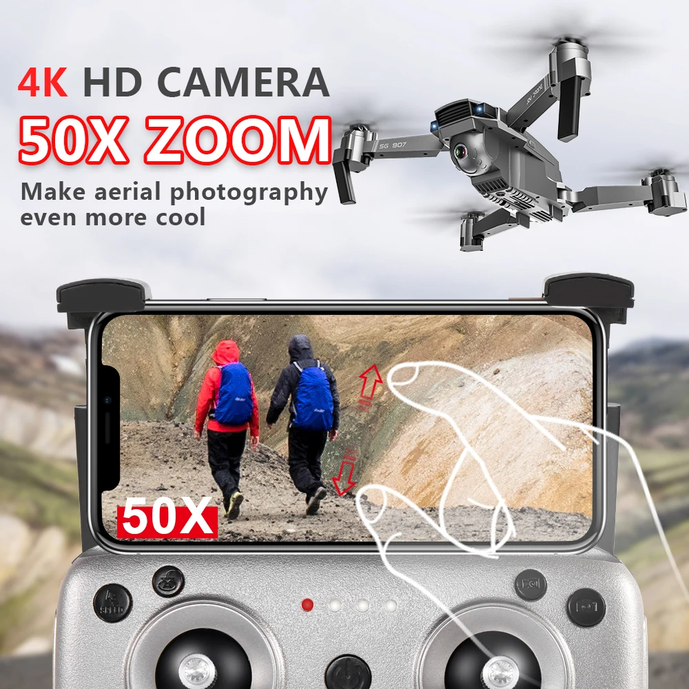 Дрон SG907 4K HD с двойной камерой Дрон gps Радиоуправляемый вертолет Дрон Профессиональный следущий за мной стабильная высота Квадрокоптер VS LF609 E58 SG901