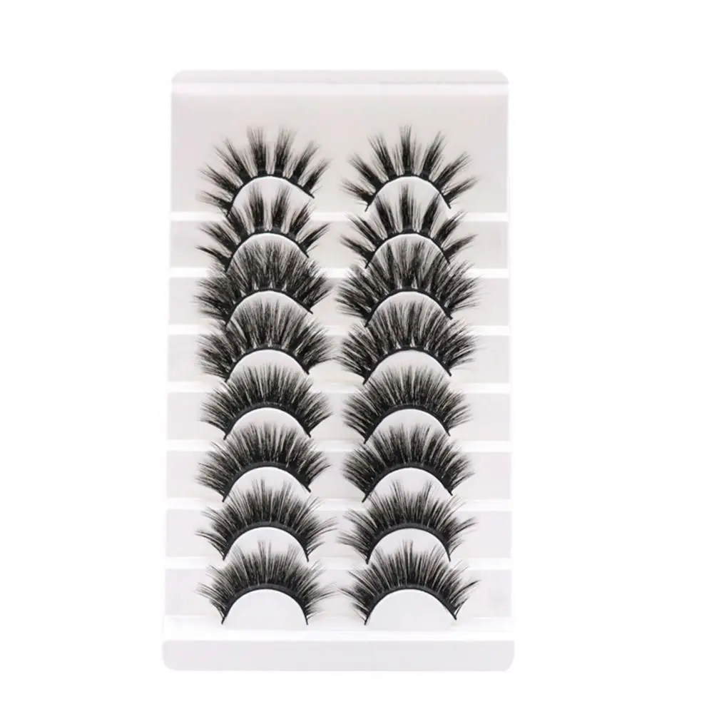 

8Pairs False Eyelashes Comfortable to Wear Easy to Remove Fiber Makeup Extensions Eye Lashes Female Long Cross False Eyelashes