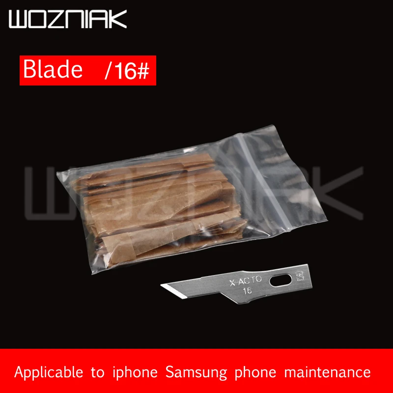 No. 16blade 10pcs Универсальный паяльник 936, нагревательное лезвие для мобильного телефона, стеклянная задняя панель, инструмент для чистки, инструмент для ремонта отпечатков пальцев IC - Цвет: No. 16blade 10pcs