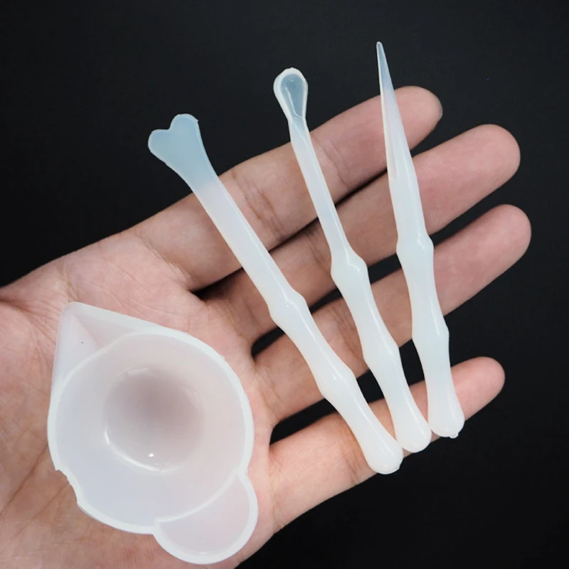

Silicone Tools for UV Resin Epoxy Molding Silicone Dispensing Cup Stirring Bars with Card Slots Dispensing Cups