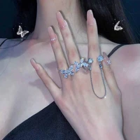 zdmxjl korean fashion trend ring for women opening adjustable butterfly chain knuckle finger rings bardian jewelry gifts