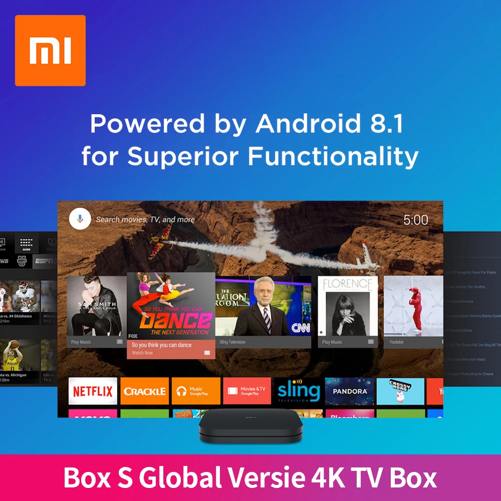 

Xiaomi Mi Box S Global Version 4K TV Box Cortex-A53 Quad Core 64 bit HDR Wi-Fi Android TV Remote Streaming Media Player mi bos S