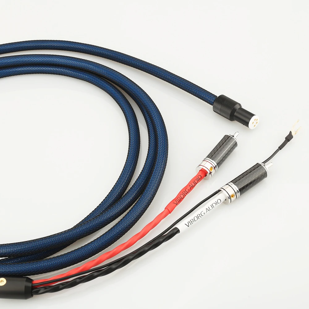 1 шт. новый кабель тонарма 5 Pin DIN к RCA Phono с 5N OFC серебряной пластиной проводником из