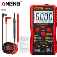 aneng m118a digital mini multimeter tester auto mmultimetro true rms tranistor meter with ncv data hold 6000counts flashlight