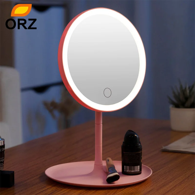 LED Makeup Mirrors With Natural White 3 Modes Touch Vanity Detachable Stand Up Desk Table Mirror USB Charge | Дом и сад
