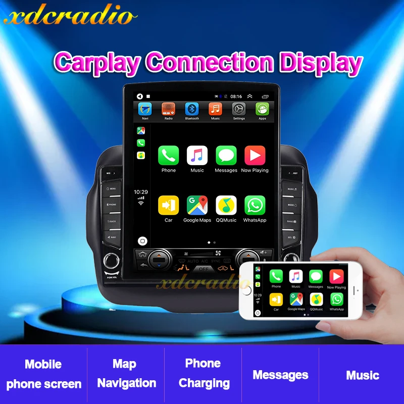Автомагнитола Xdcradio 10 4 дюймов Android 0 в стиле Tesla для Jeep Renegade мультимедийный плеер с