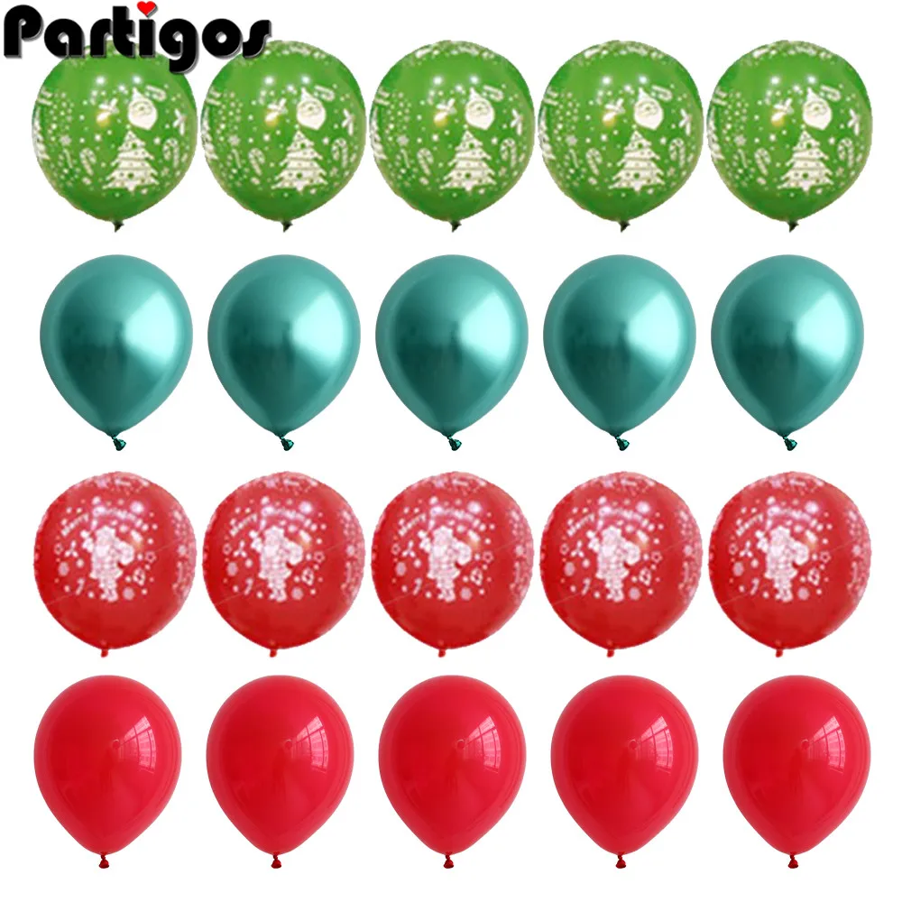 

20pcs merry Christmas Latex Balloons Happy New Year Decorations For Home Santa Clause Christmas Tree Xmas Party supplies 10inch