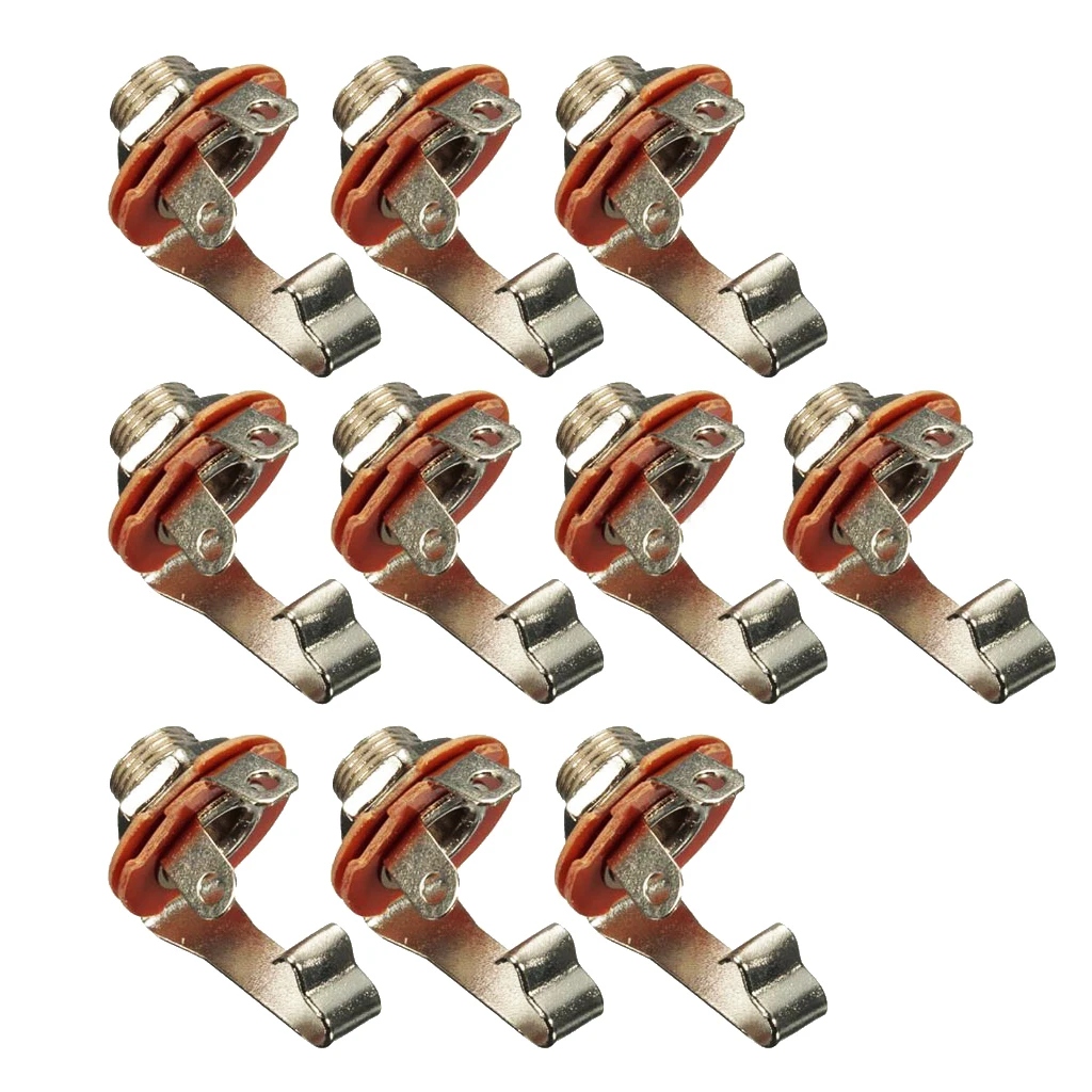 

10pcs Electric Guitar Bass Input Jack Socket 1/4" 6.35mm Mono Socket