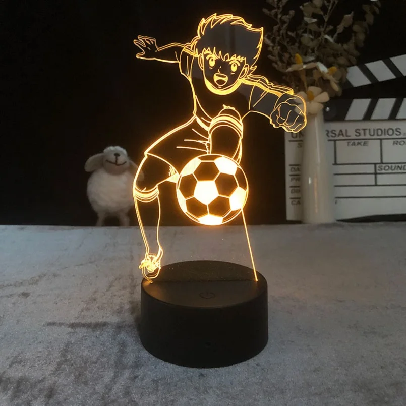 

Светодиодный ночсветильник с умным датчиком Ozora Tsubasa 3D неоновая лампа атмосфера аниме ночник капитан Tsubasa футбольные фанаты подарок для дет...