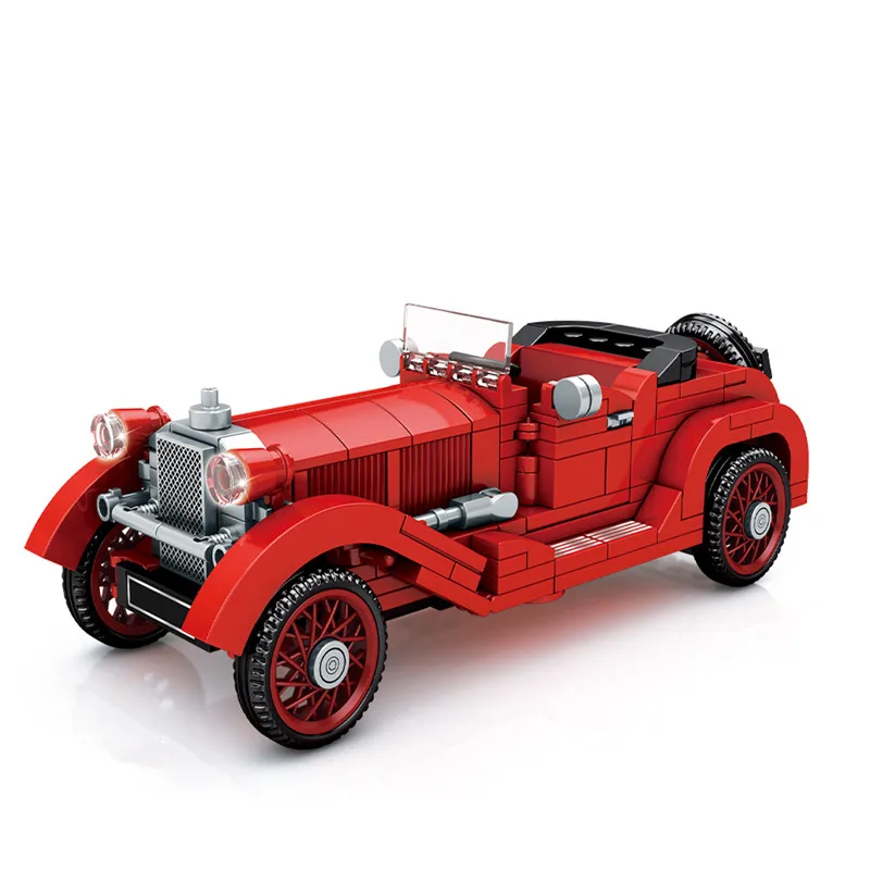 

Technic Classic Retro Car Model Building Blocks DIY City Pull Back Mechanic Vehicle Education Bricks Toys For Children