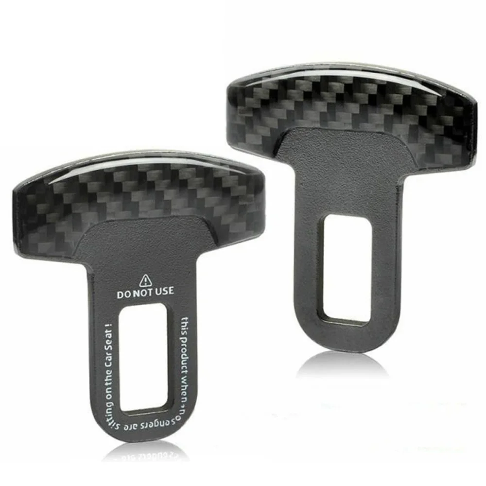 

2Pcs Universal Car Safety Belt Clip Auto Truck Carbon Fiber Seatbelt Lock Buckle Plug Buckle Car Accessories