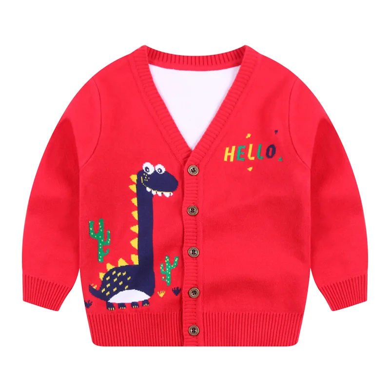 

2-7Years Autumn Baby Boys Sweater Toddler Boys V-Neck Jumper Knitwear Long-Sleeve Cotton Cardigans Children Clothes Kids Coat