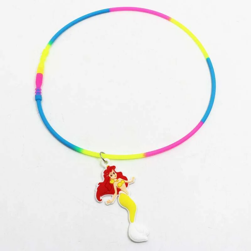 1pc necklace 2 Вечерние браслеты Русалочки с защелкой силиконовый браслет подарок на день рождения для детей Девочка Русалка забавная игрушка - Цвет: 1pc necklace 2