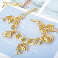 zeadear jewelry cute charm bracelets fish shell designs adjustable 204cm for women high quality for engagement gift trendy