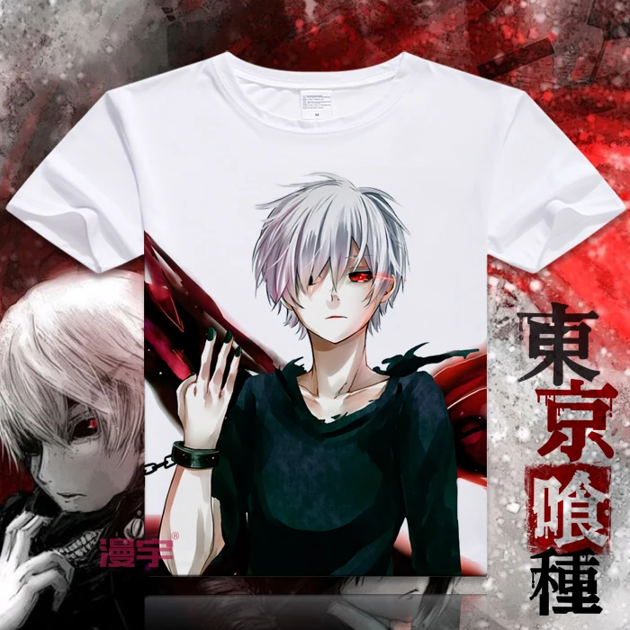 Токийский Гуль косплей Футболка Кен канеки японское аниме мультфильм Печатные