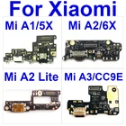 Плата с USB-портом для зарядки для Xiaomi Mi A1 A2 Lite A2Lite A3 CC9E 5X 6X, док-станция для зарядки для Redmi 6 Pro, запасные части
