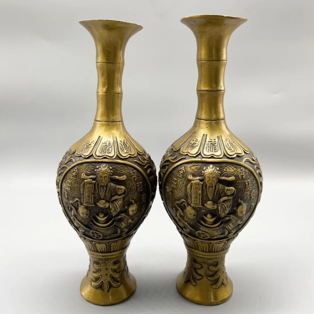 

China Fine Workmanship Brass Sculpture Good Luck “ Wealth ” Copper Bottle Metal Crafts Home Decoration