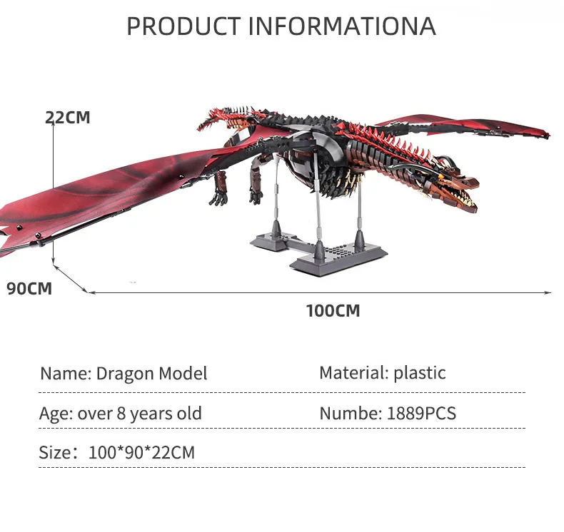 

Creative Toys The Movie Drogon and Viserion Dragon Model Kits Building Blocks Bricks Collectable Toys Kids Christmas Gift