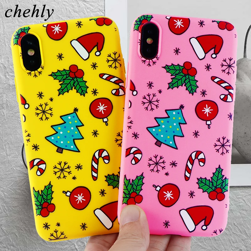 Рождественский чехол для телефона iPhone 6s 7 8 11 Plus Pro X XS Max XR забавные Чехлы мягкие