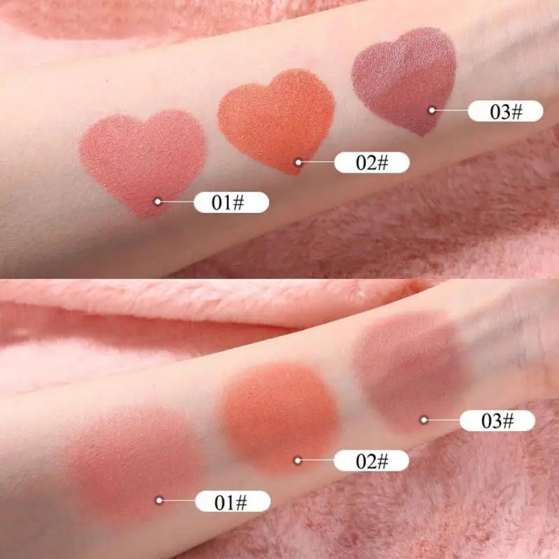 3 цвета румяна на подушке водостойкая стойкая минеральная косметика персиковая