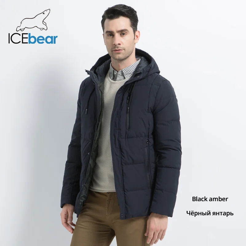 M460 ICEbear новая зимняя Модная брендовая мужская куртка простая модная куртка с капюшоном трикотажные мужские куртки с манжетами MWD18926D - Цвет: M460
