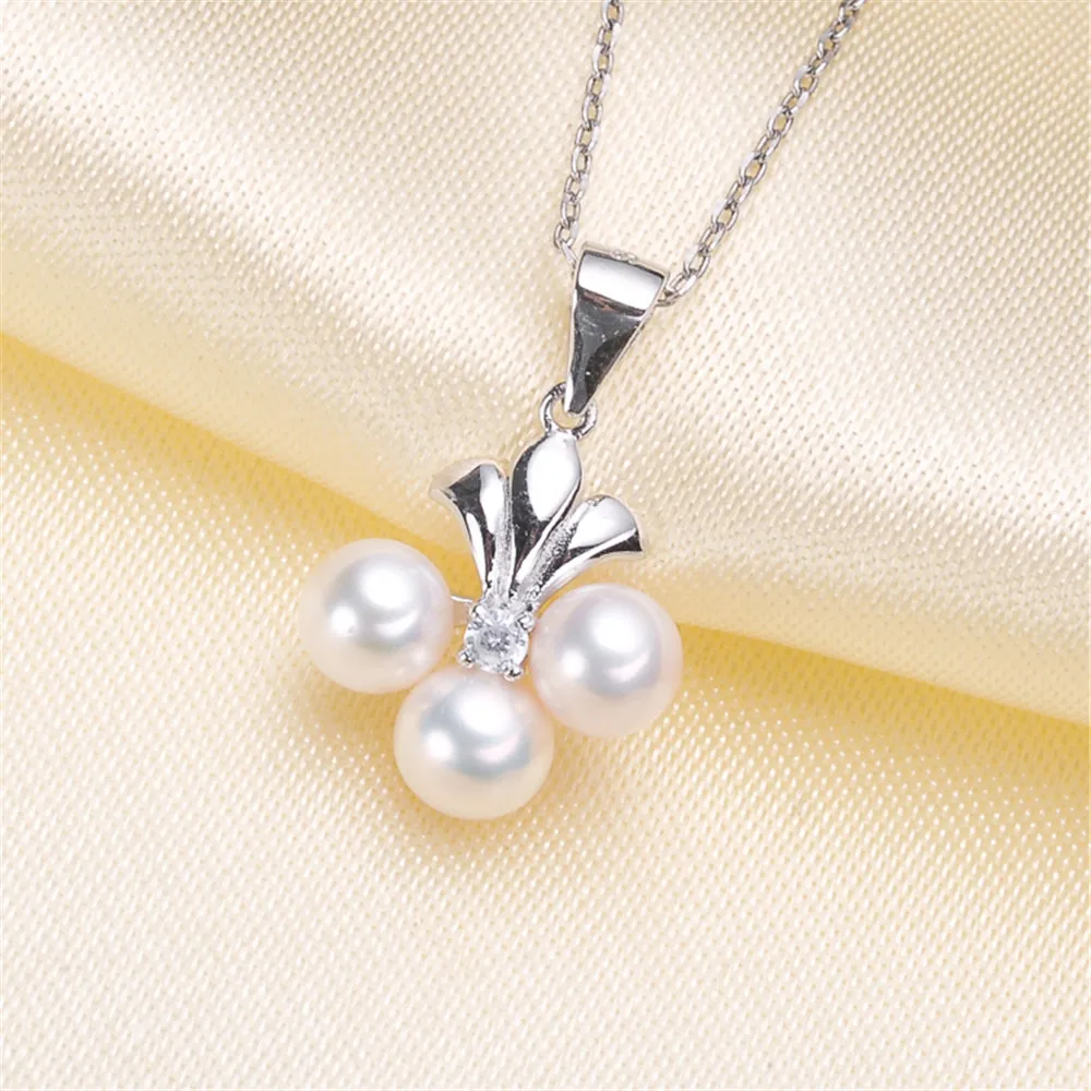 

1PCS S925 Sterling Silver Pearl Tray Charm Connector Bail Pendant Clasp DIY Necklace Jewelry Making Accessories