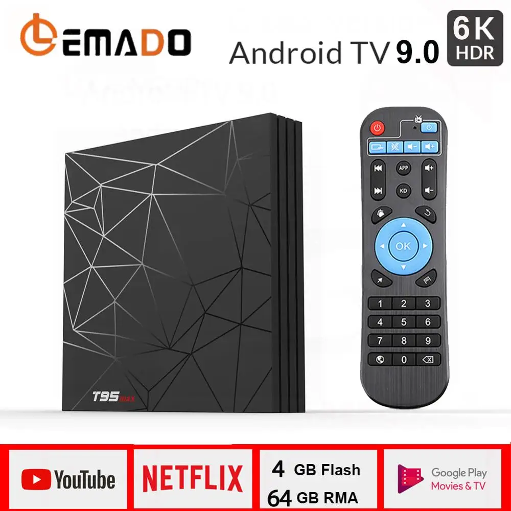 ТВ приставка T95 Max Android 9 0 3D 4 ГБ 32 64 Гб Allwinner H6 четырехъядерный Поддержка 2 4G WIFI 6K HDR