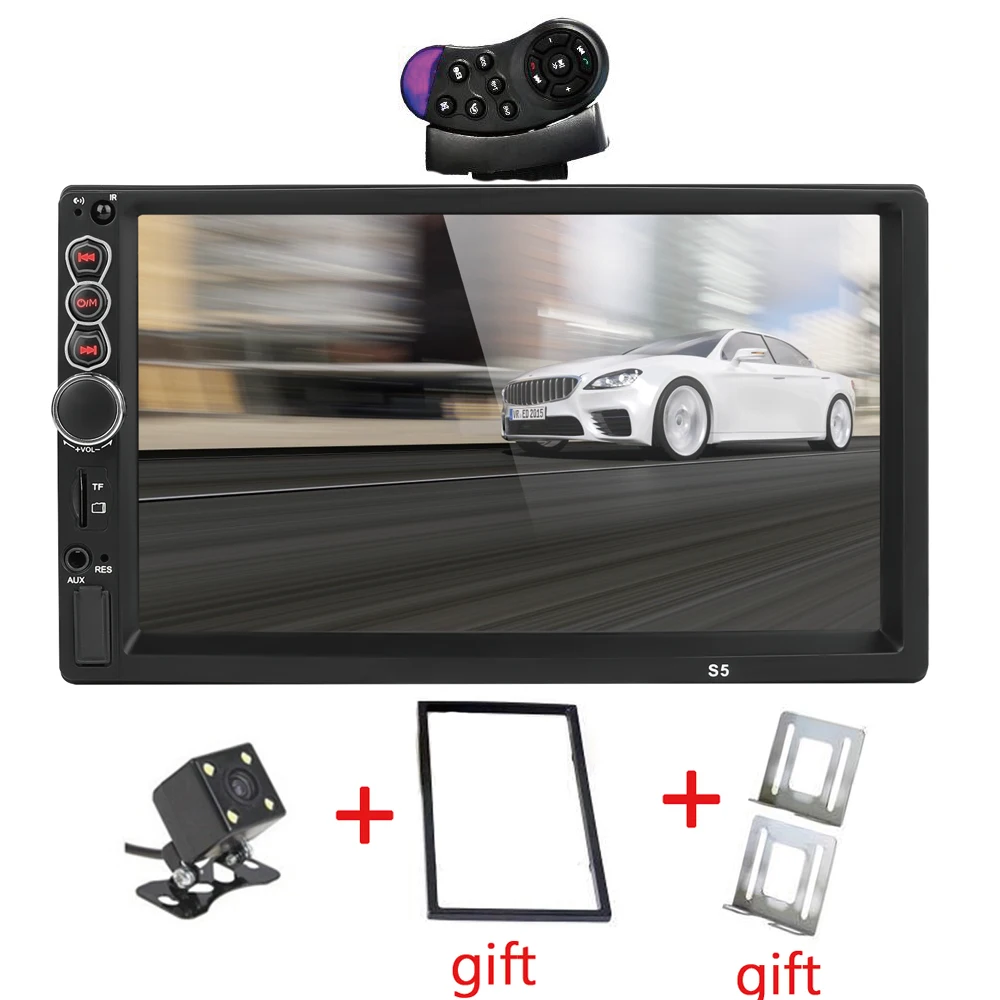 2 Din 7 дюймов ЖК сенсорный экран Авторадио Авто радио плеер Поддержка bluetooth Камера просмотра автомобиля аудио 2din Автомагнитола 7028