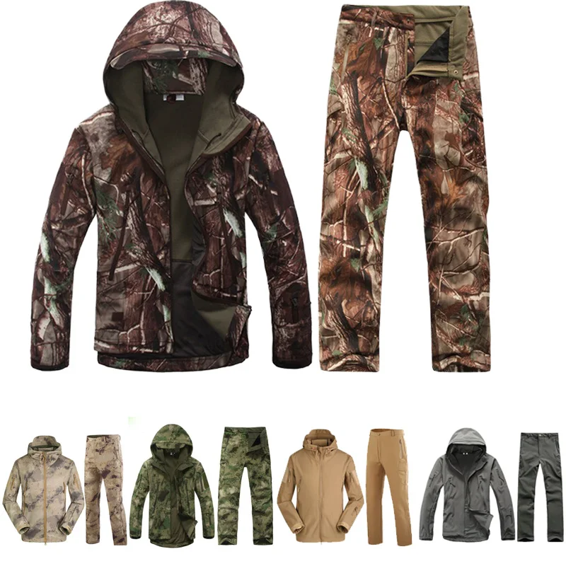 Мужские тактические охотничьи куртки TAD 4 0 флисовые из софтшелла камуфляжная