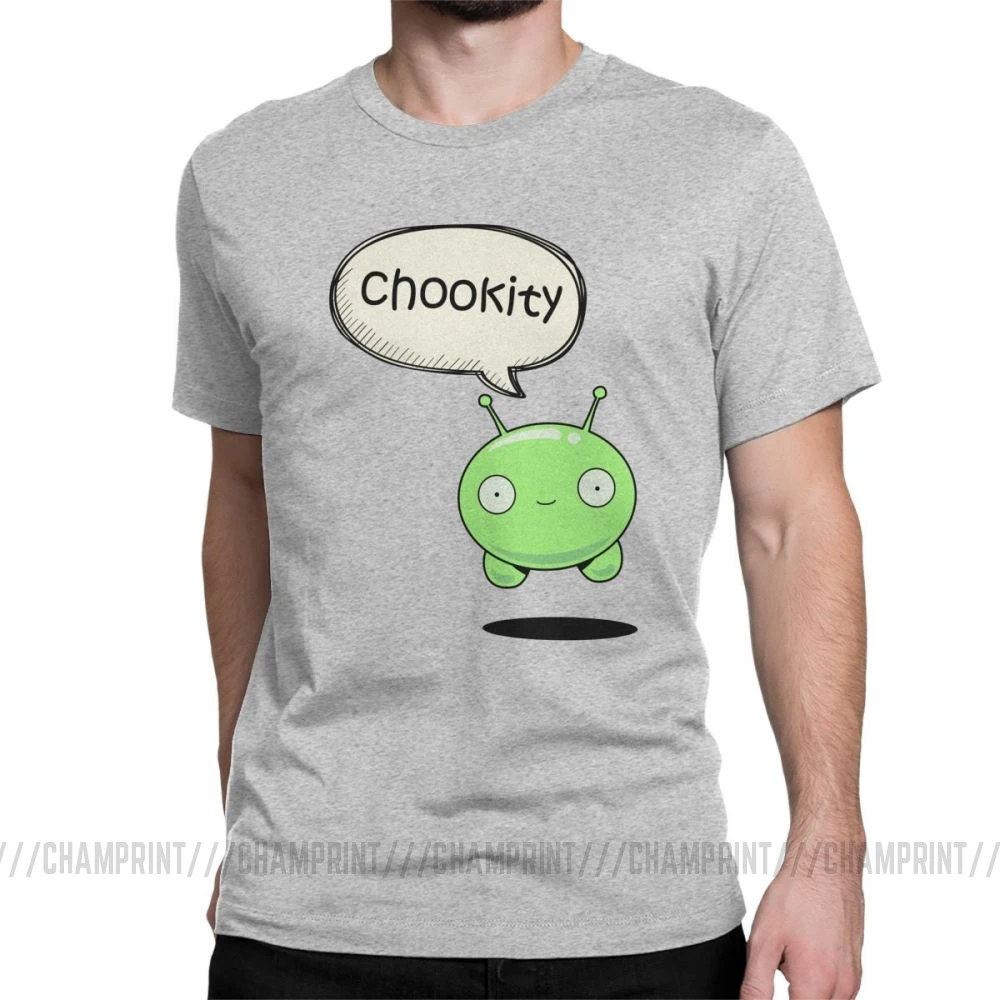 Мужская футболка Chookity Mooncake, Moon Cake Final Space Crazy, топы с круглым вырезом и коротким рукавом, чистый хлопок, футболка с принтом, футболка размера плюс - Цвет: Серый