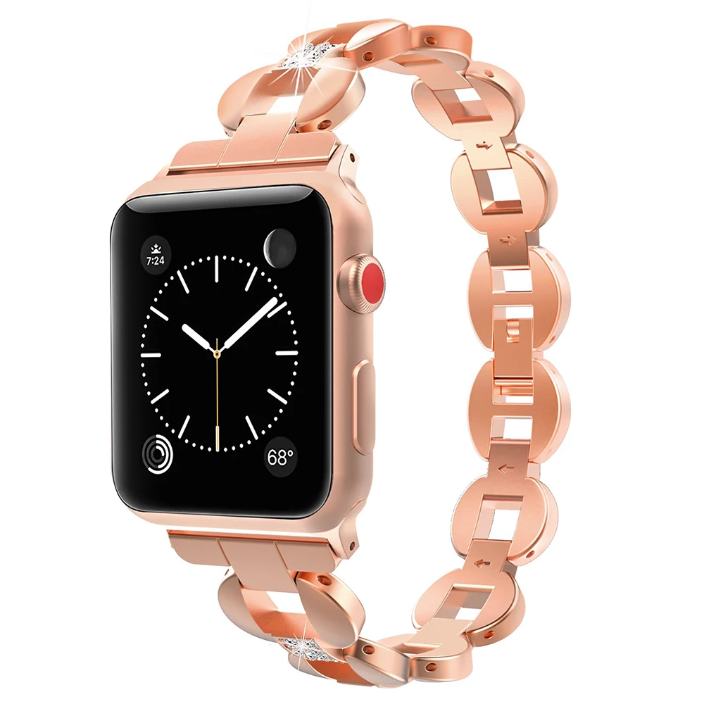 Роскошный металлический ремешок из нержавеющей стали для Apple Watch 38 мм 42 40 44 с