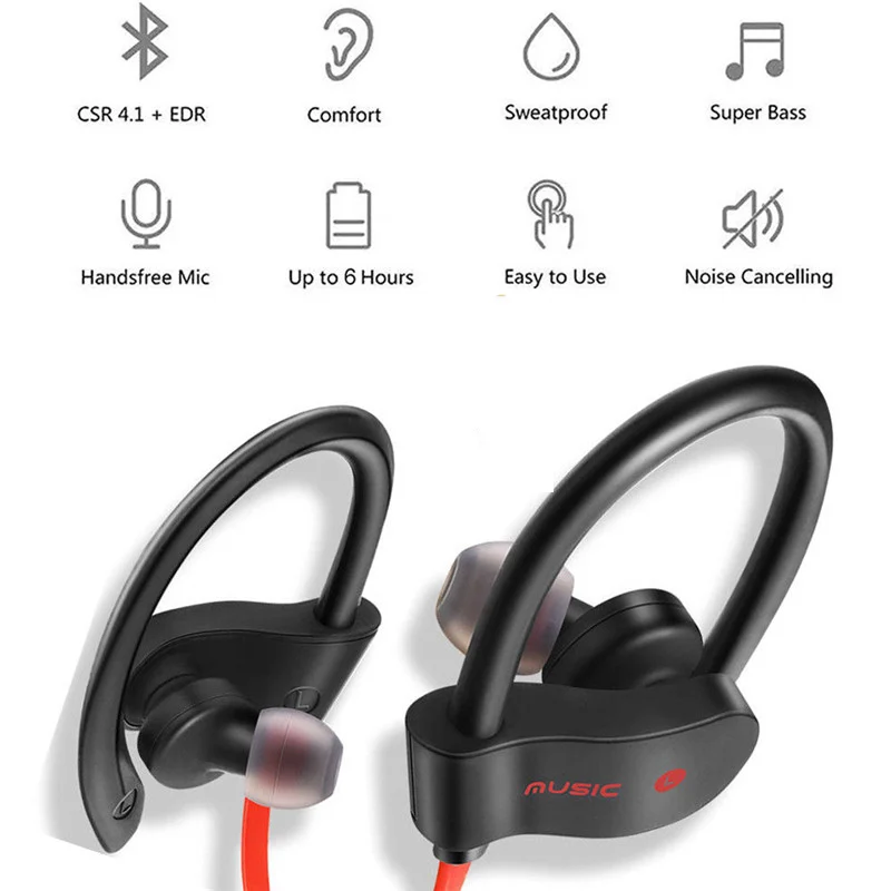 Wireless Bluetooth Earphones Music Sport Headphones Gaming Headset Aukey Earbud For Xiaomi All Phones aukey earbud headphones |