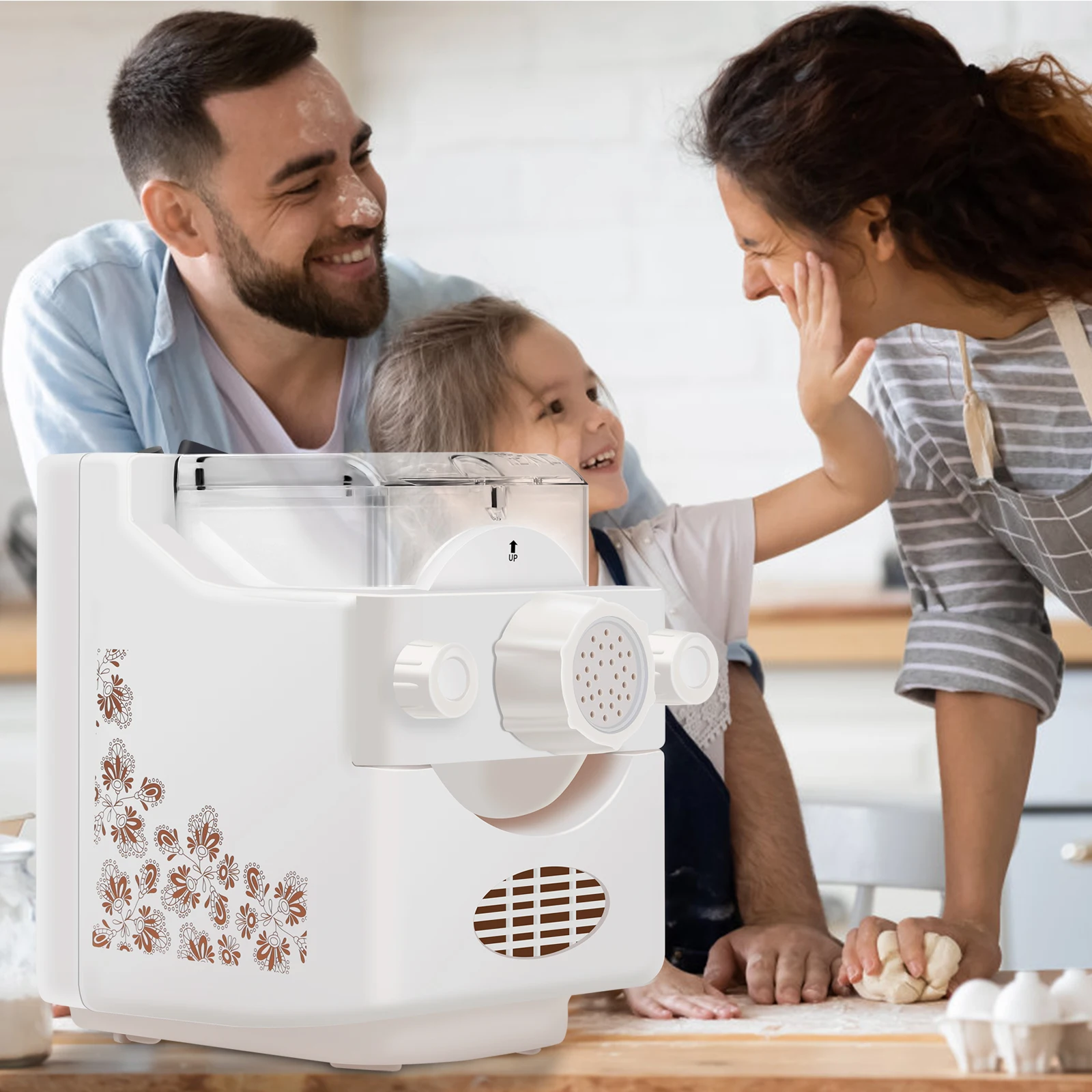 

Automatic Pasta Machine Noodles Dough Knead Electric Steel Roller Press Sheeter Fresh Noodle Electric Smart Ravioli Blenders