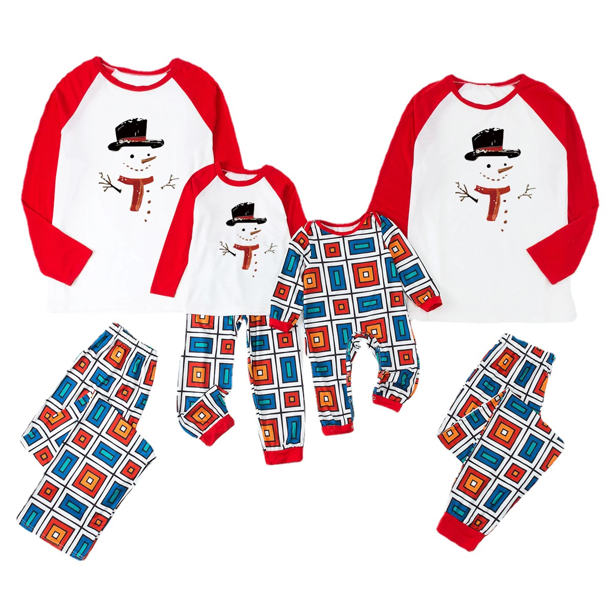 

Snowman Sleepwear Christmas Pajamas Family Matching Outfits Mother Kids Family Clothing Set Baby Winter 2021 Christmas Clothes