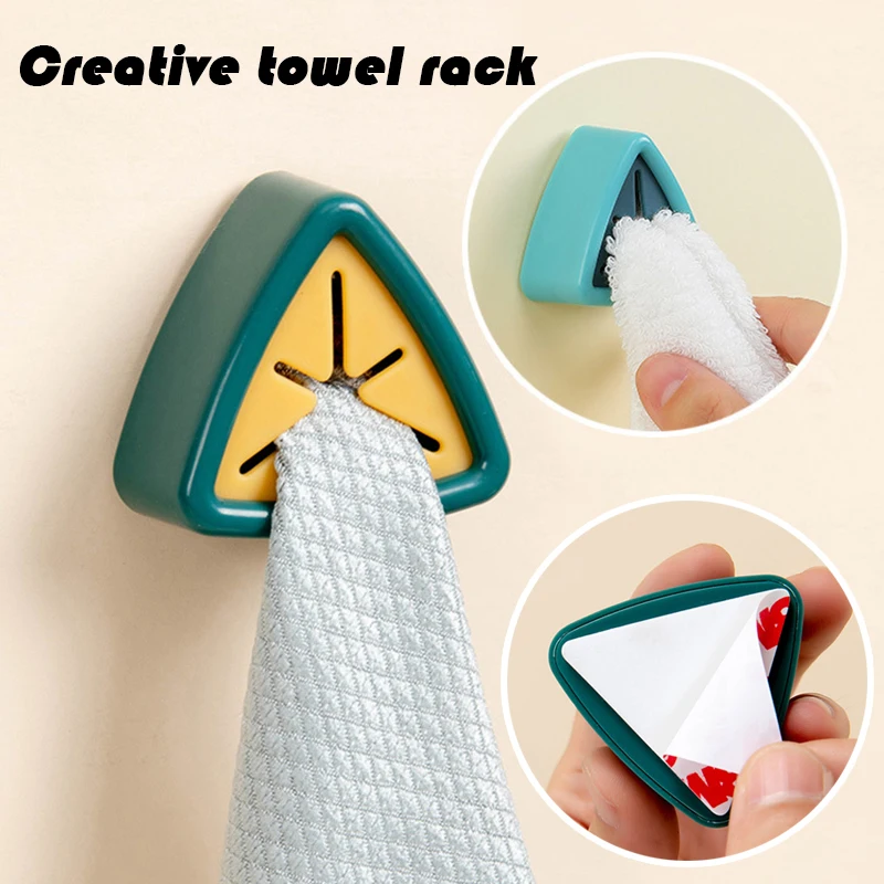 

Creative Towel Holder Rack Adhesive One-way Triangular Towel Sucker No Drilling for Kitchen Home Tuck to Hang Towel 2020ing