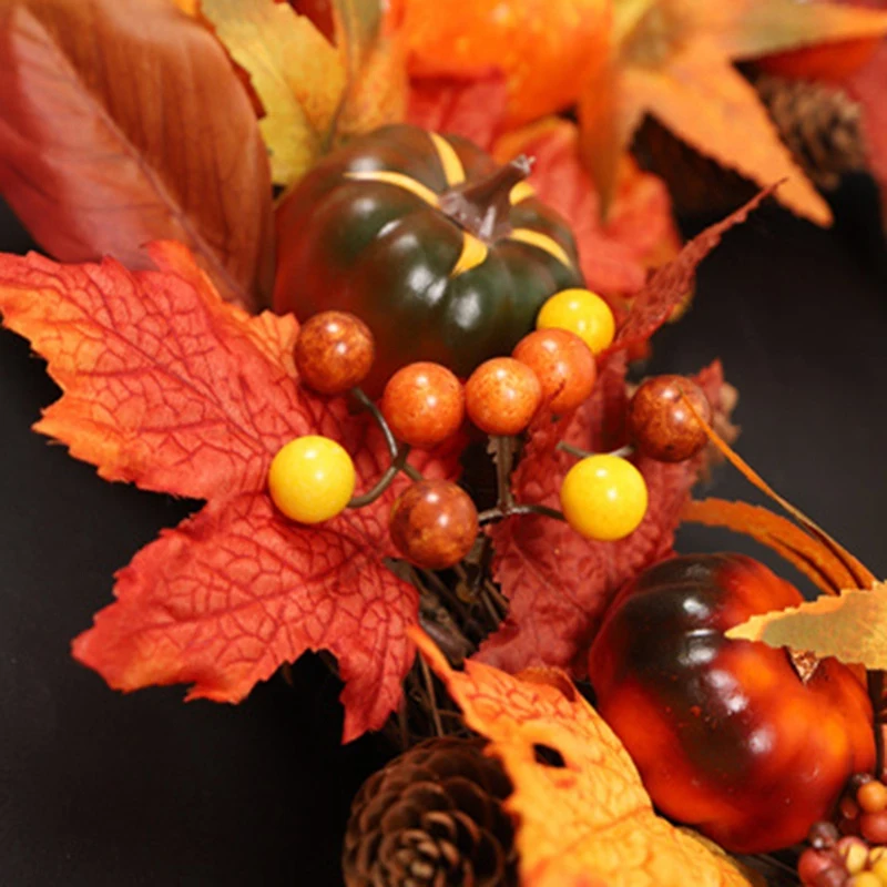 

Fall-Wreath for Front-Door-Decor- Handcrafted Boxwood Base- Perfect for Autumn & Halloween & Thanksgiving Day