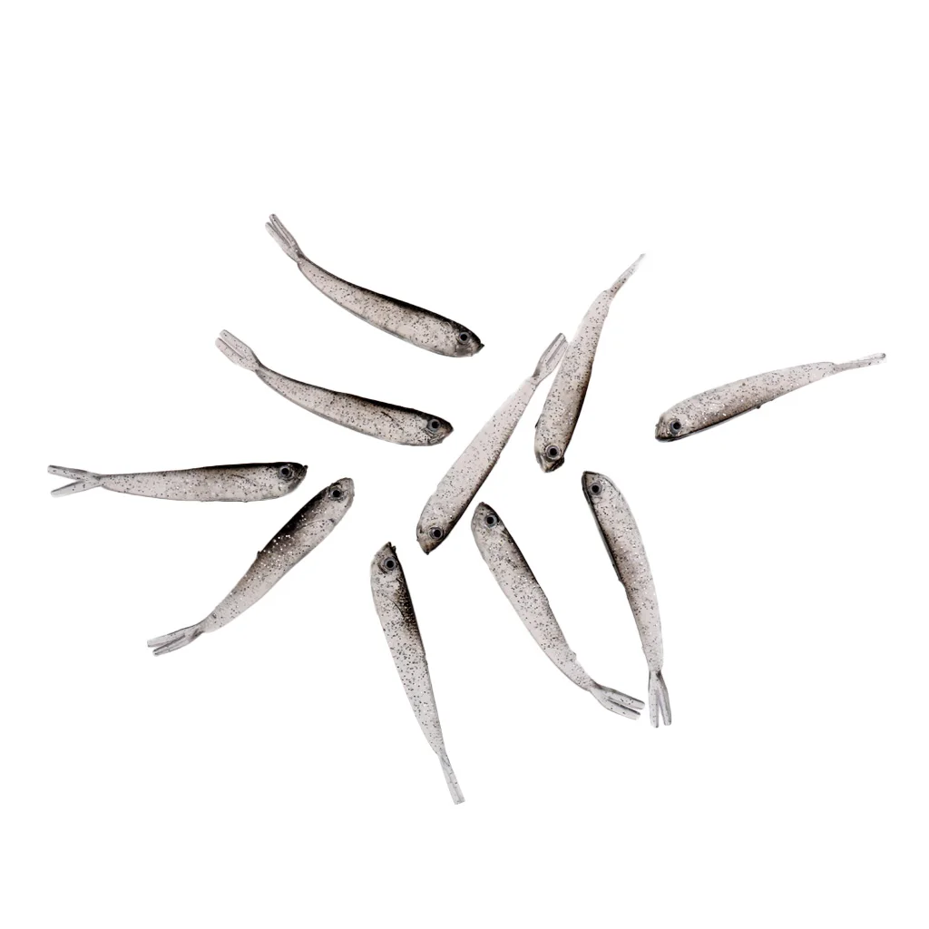

10 Pcs Soft Fishing Lures Minnow Saltwater Freshwater Worms Wobblers Artificial Bait Bass Trout Fishing Tackle Jigs Pesca