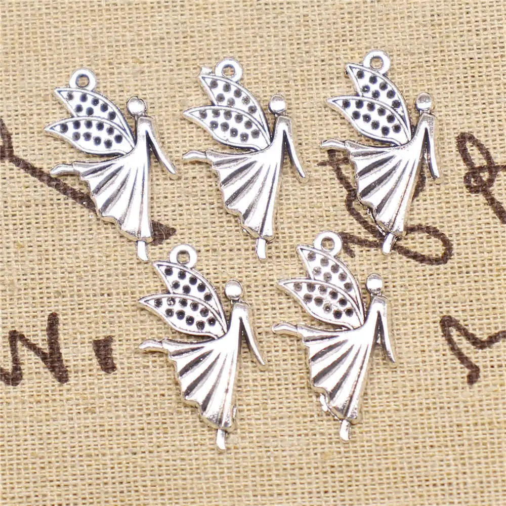 

Pendant Jewelri 29x16mm Angel Charms Antique Silver Color 10pcs