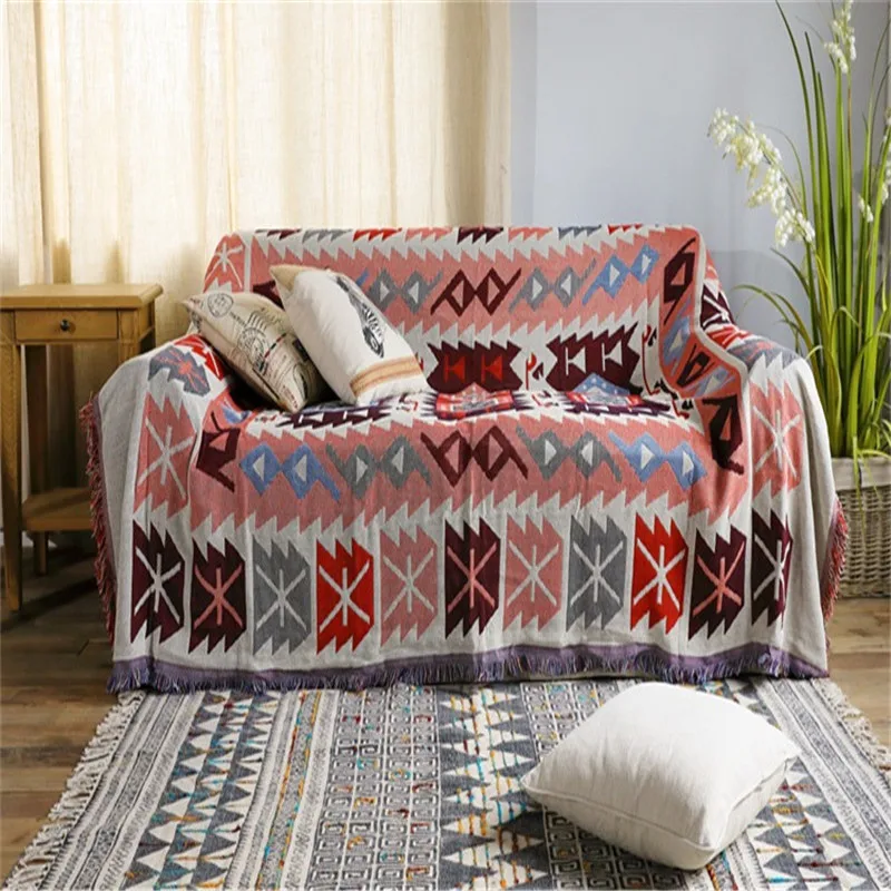 Плед для дивана с геометрическим рисунком скандинавский ковер искусственное