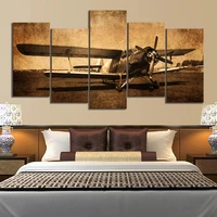 5 piece canvas prints vintage aircraft art old plane picture wall decor paintings retro military aviation airplane