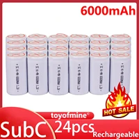 24x sub c subc with tab 6000mah 1 2v ni mh rechargeable battery white high power