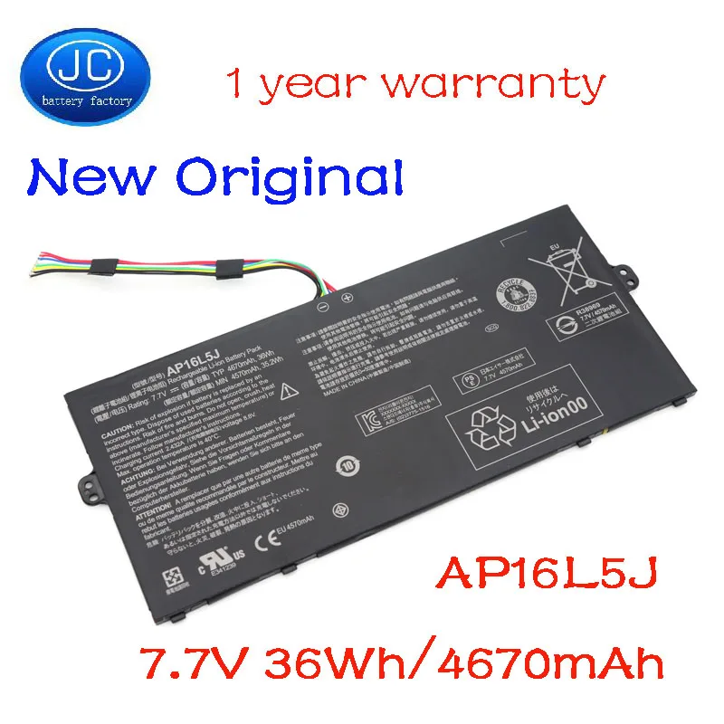 

Новый оригинальный аккумулятор JC 7,7 В 4670 мАч AP16L5J для ноутбука Acer Aspire Swift 5 SF514-52T Spin 1 SP111-32N 2ICP4/91/91 36Wh