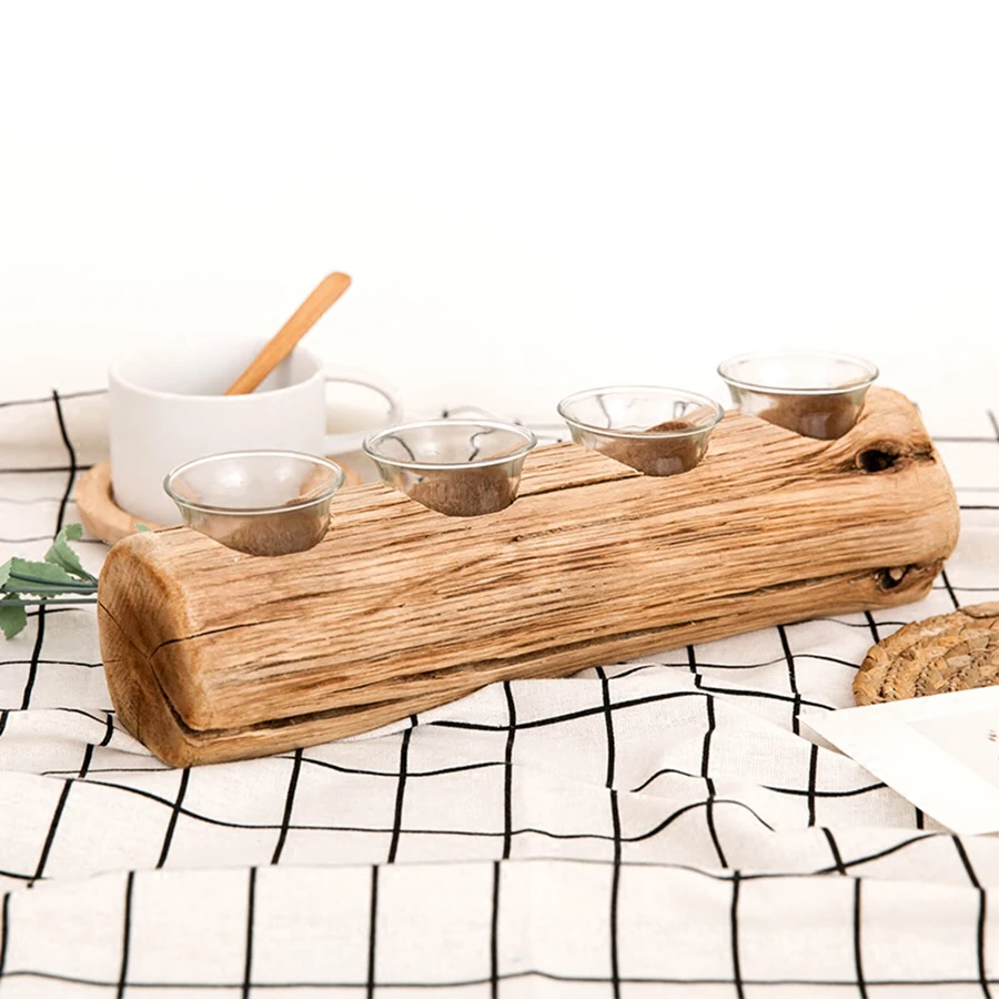 Свадебный деревянный подсвечник дзен стойка для цветов нордическая