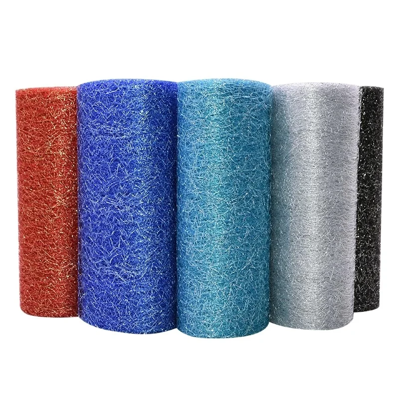 

15cm*10Yard Glitter Tulle Rolls Sparkly Glitter Sequin Tulle Mesh Baby Shower Tutu Skirt Organza Table Runner Wedding Decoration