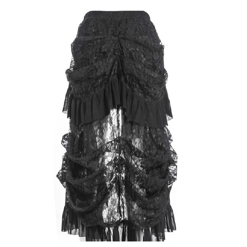 Готическая винтажная юбка в стиле стимпанк размера плюс викторианская кружевная